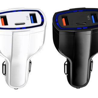 3 Port Fast Charge 3.0 Car Charger